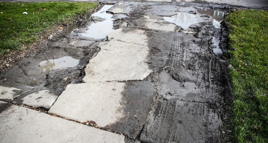 Slip and Falls 1 broken concrete