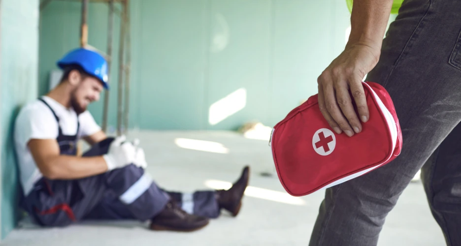 first aid kit for injured worker