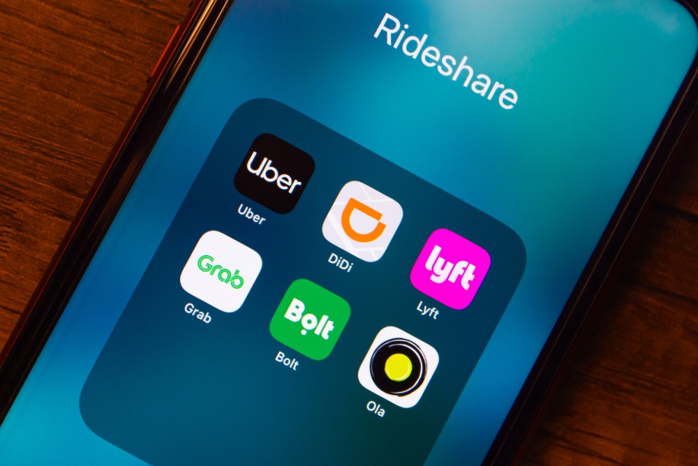 Photo of rideshare app logos